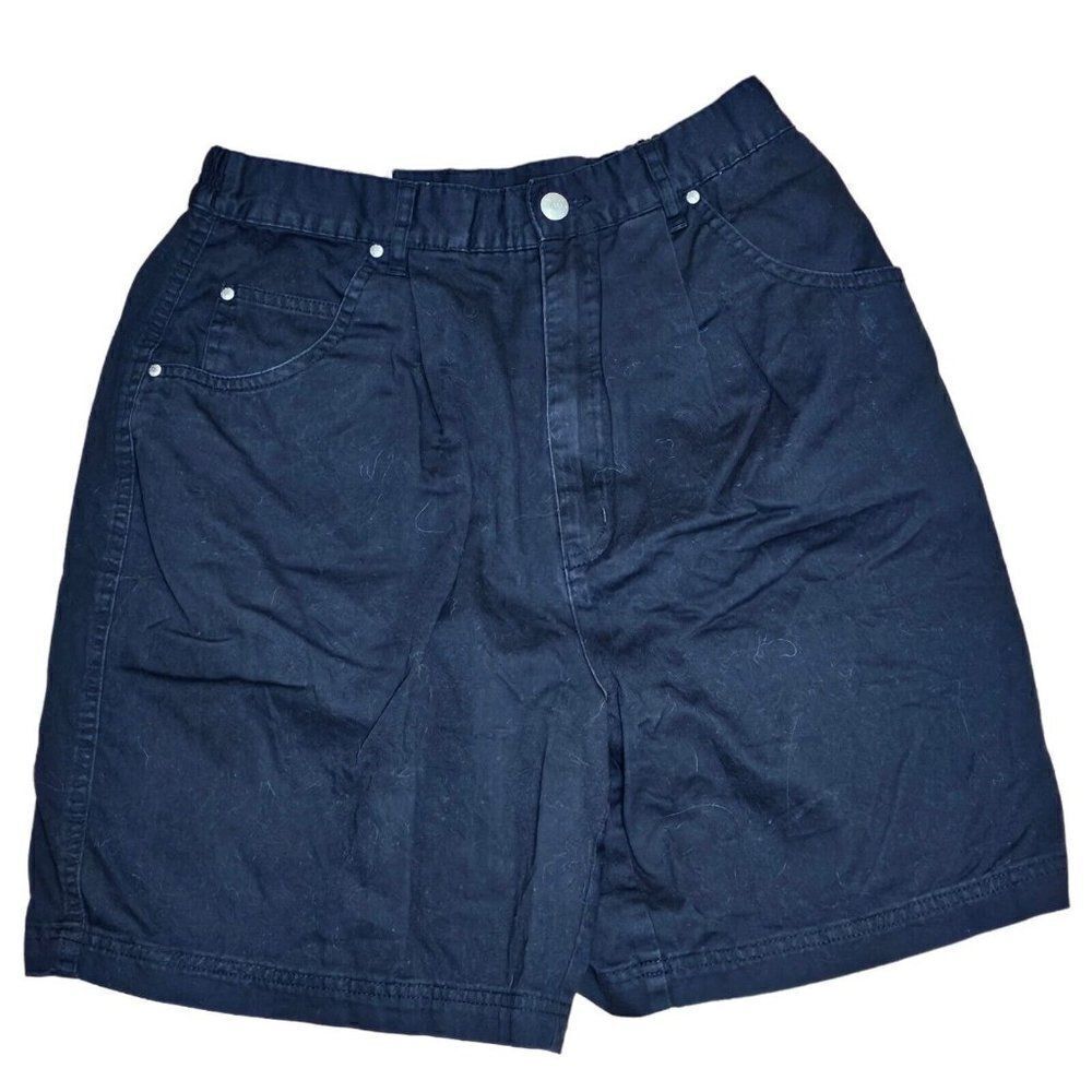 Vintage 90s Ami Shorts Womens Size M Black Cotton Mom High Waisted